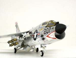 white gray red and black fighter plane scale model thumbnail