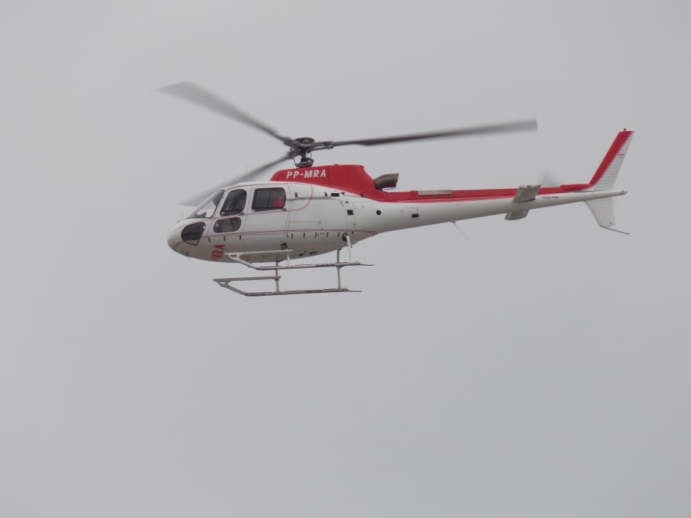 white and red pp-mra helicopter preview