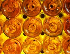 amber glass round accessory lot thumbnail