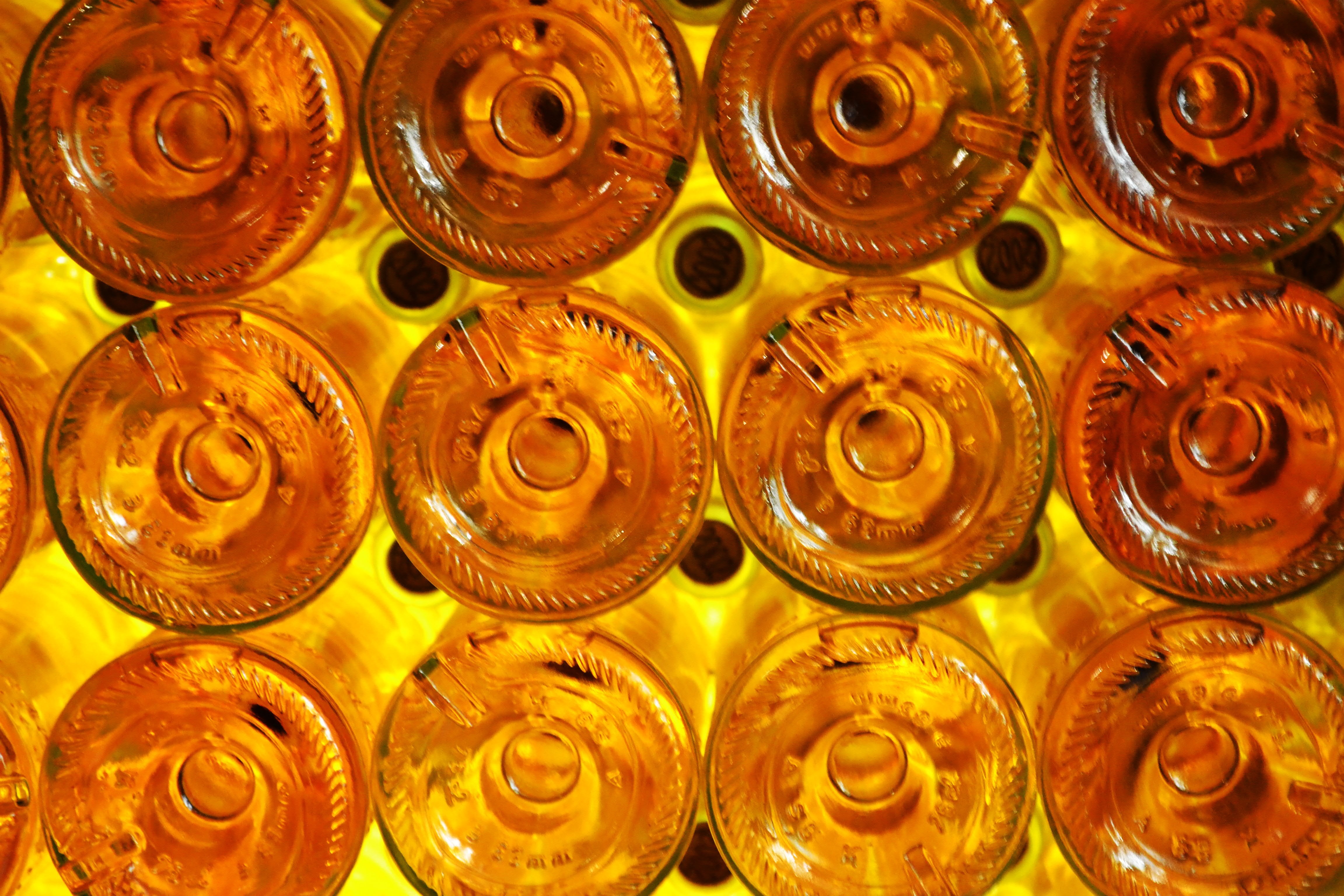 amber glass round accessory lot