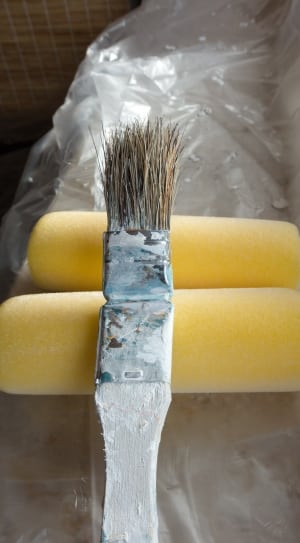 white handled paint brush and roller foam thumbnail