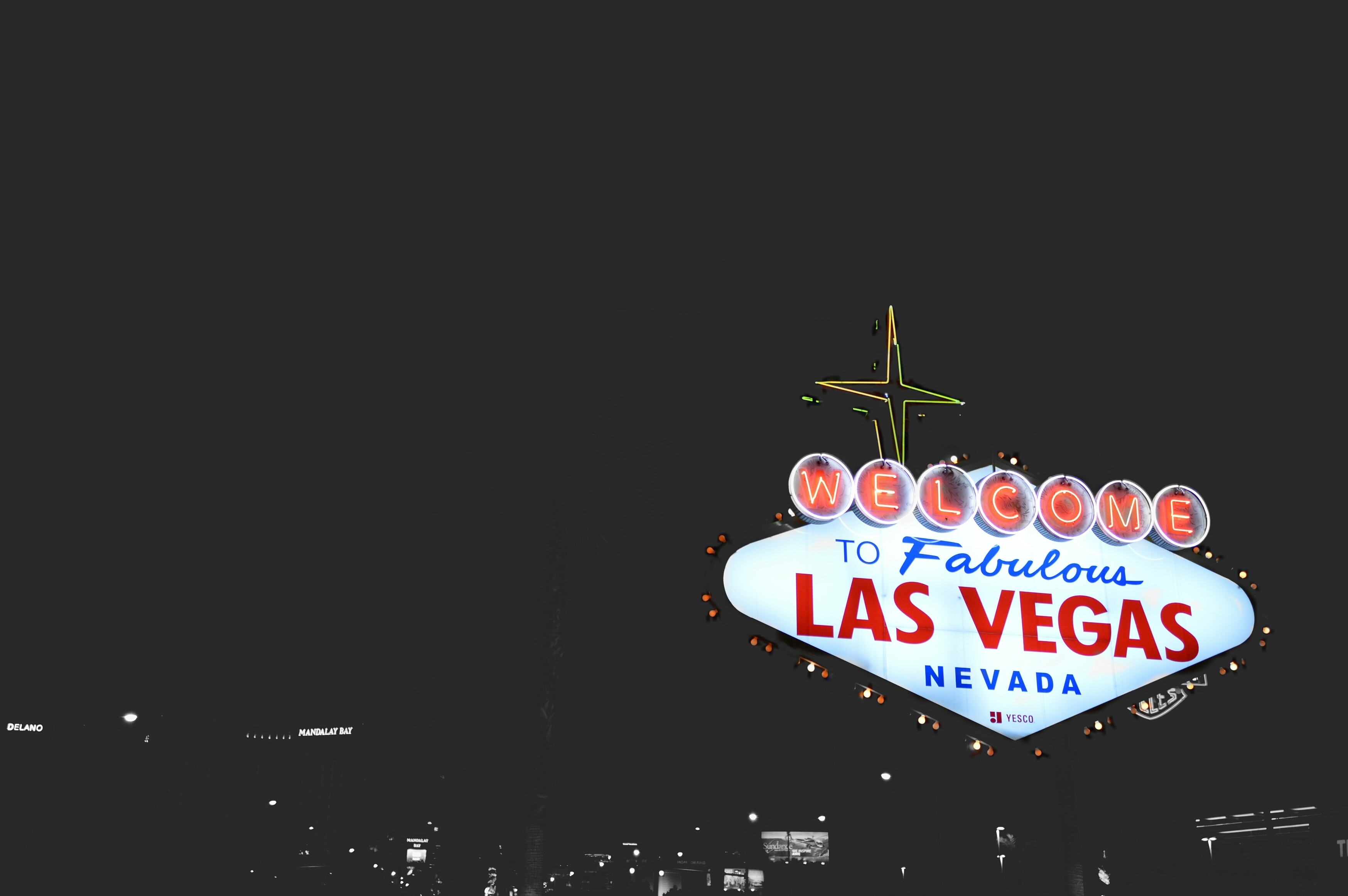 outdoor view of welcome to fabulous las vegas nevada poster during nigh time
