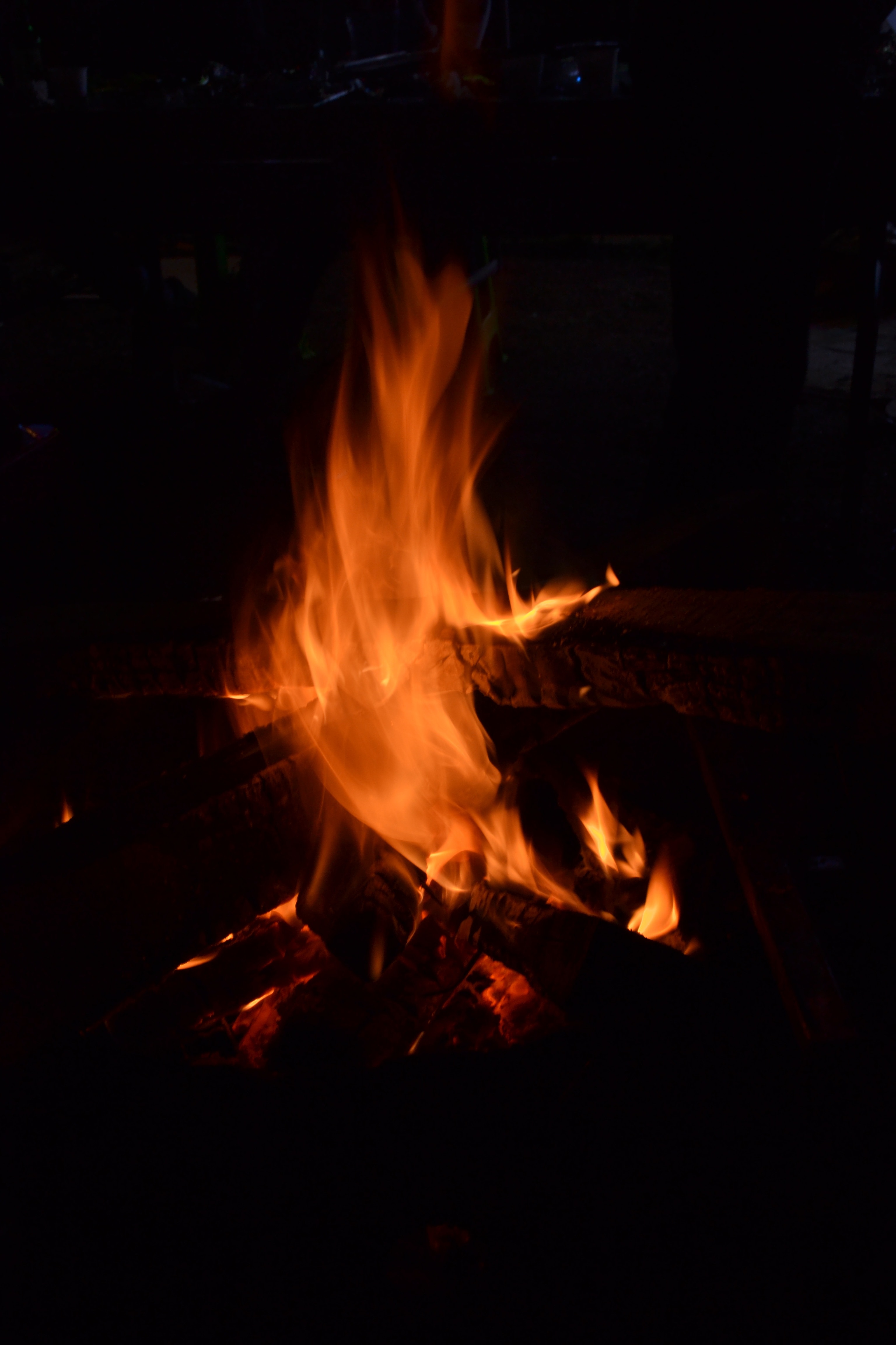 flaming bonfire