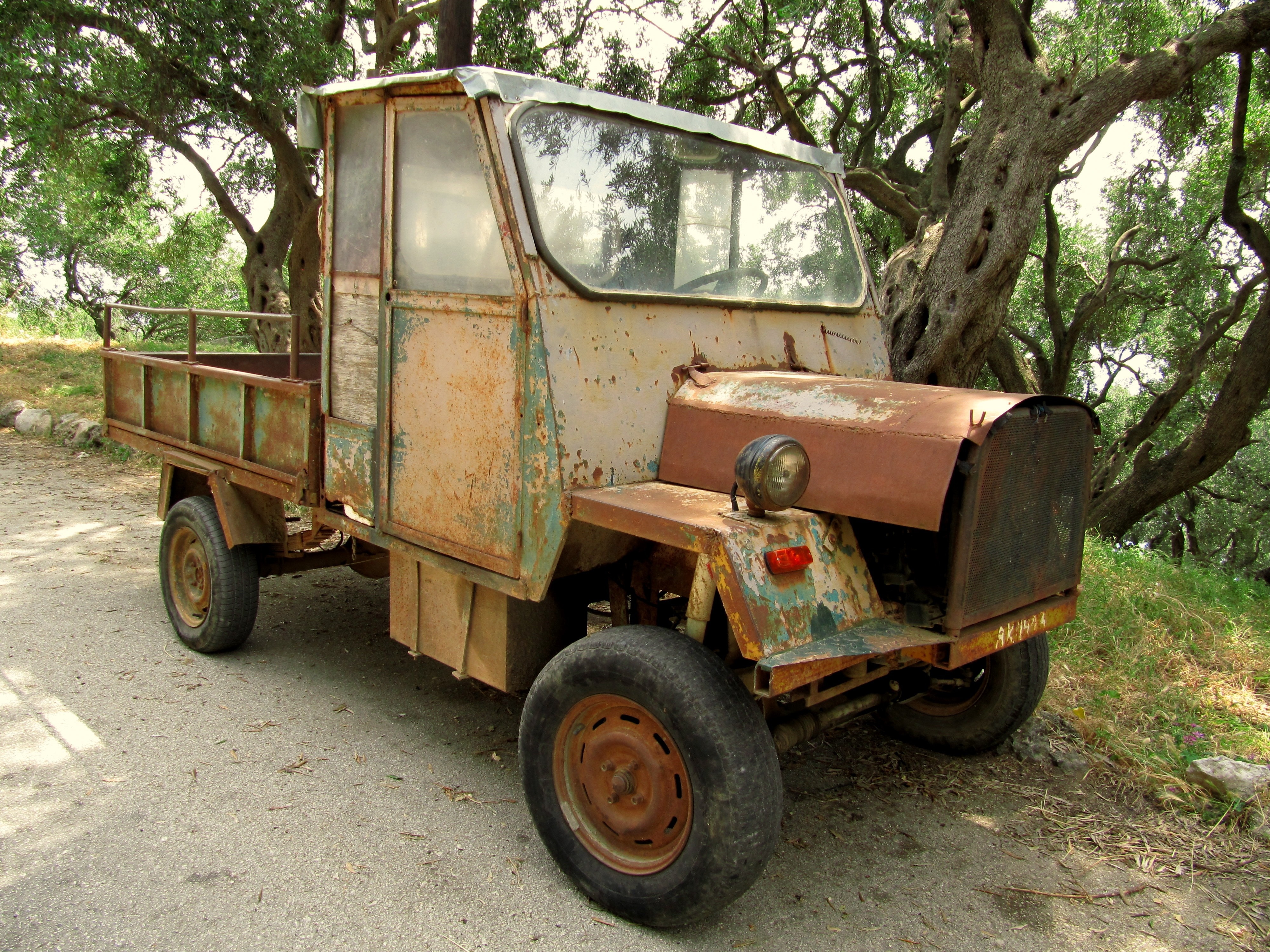 brown classic single cab utility truck