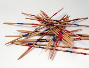 beige red and blue sticks thumbnail