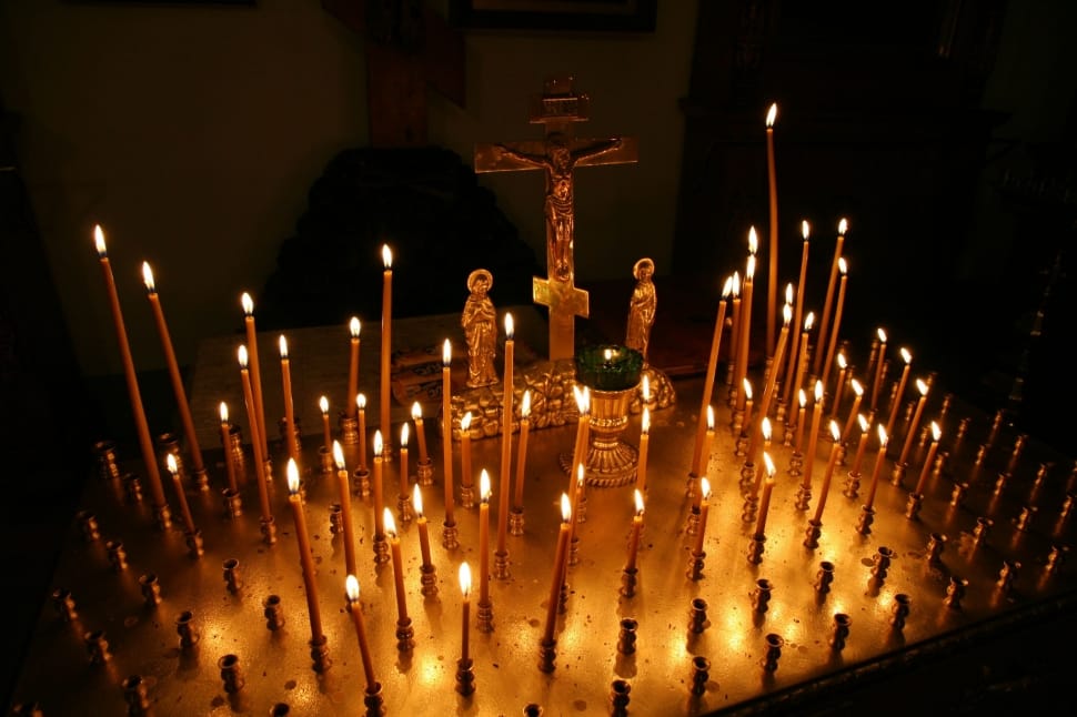 candle lot and crucifix decor preview