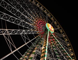 ferris wheel during nighttime thumbnail