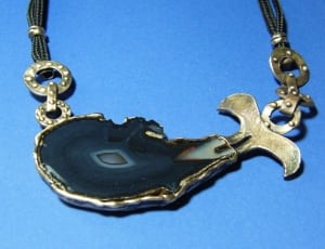 black and gray whale necklace thumbnail