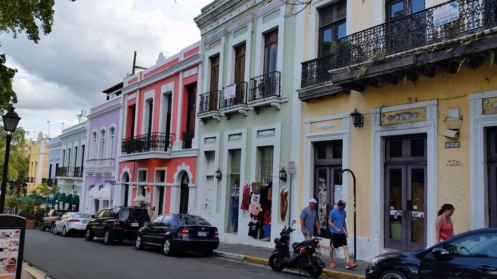 white and red concrete two storey buildings preview