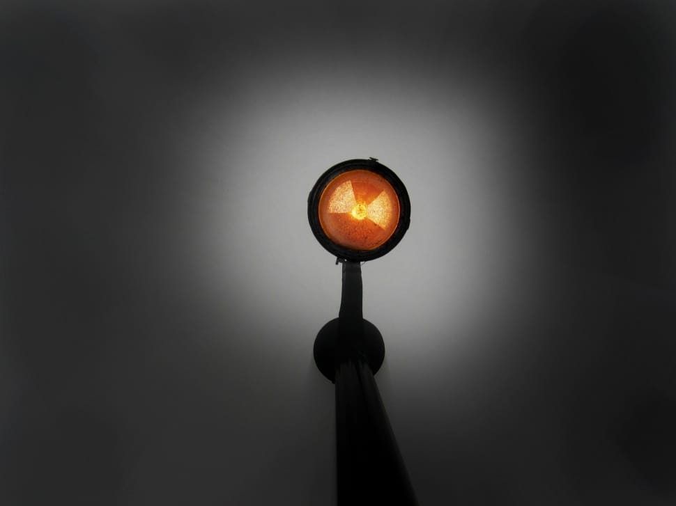 black and orange lighted round ornament preview