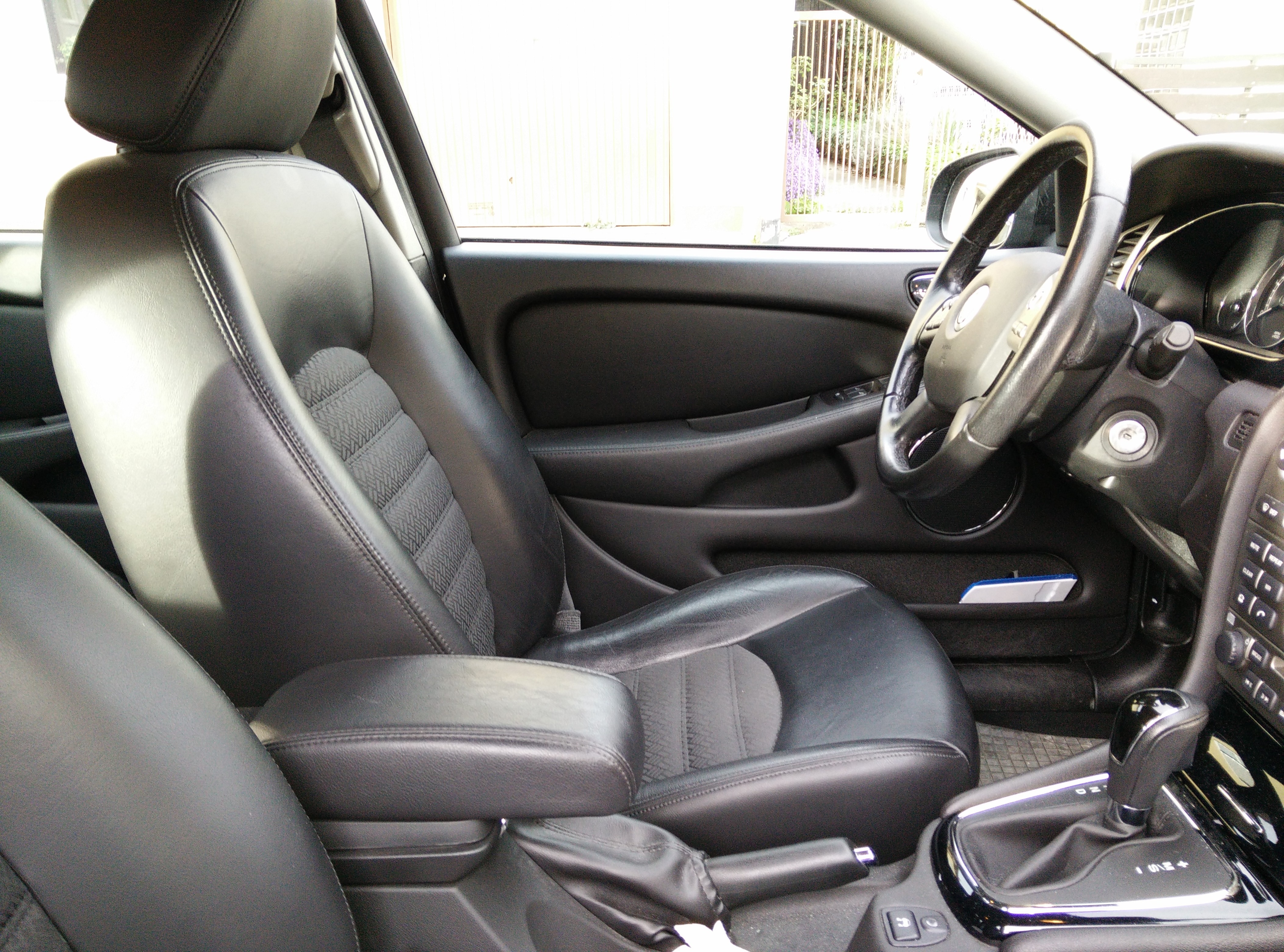 black leather car seat