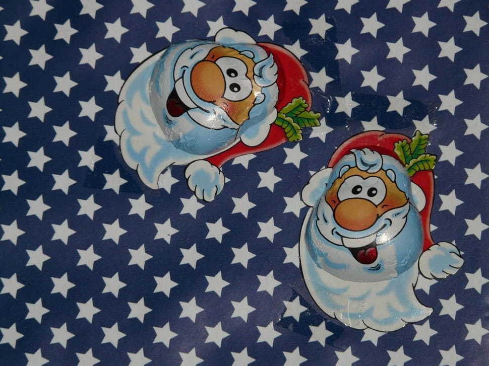 2 santa claus heads illustration preview