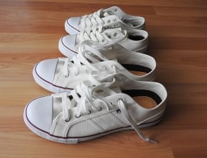 2 pair of white low tops sneakers thumbnail