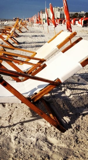 white and brown wooden outdoor patio chairs thumbnail