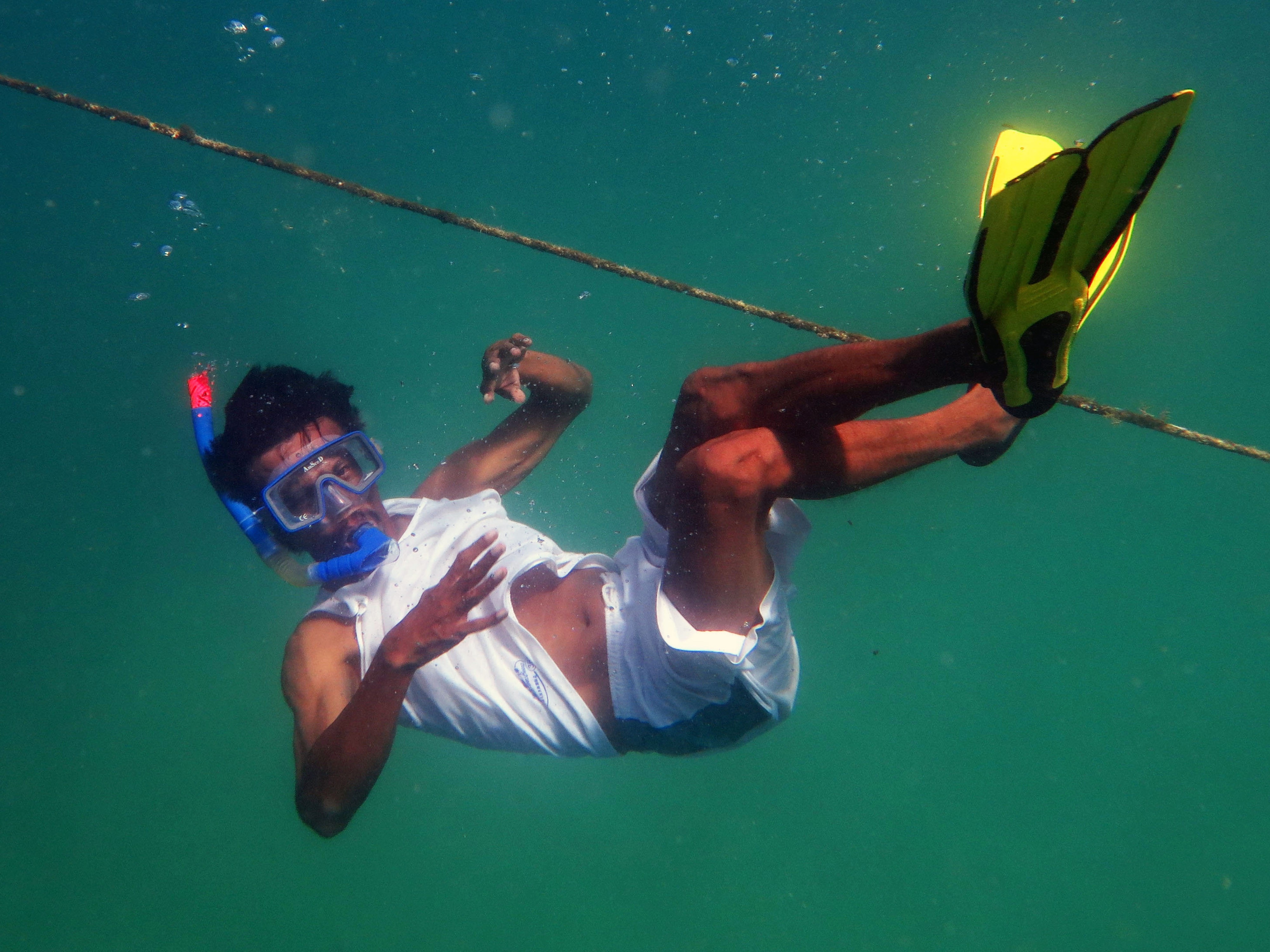 man diving photo