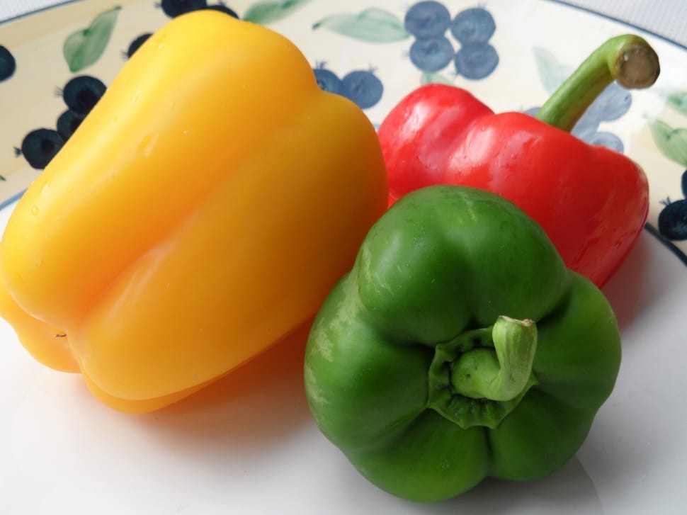 yellow red and green bell peppers preview