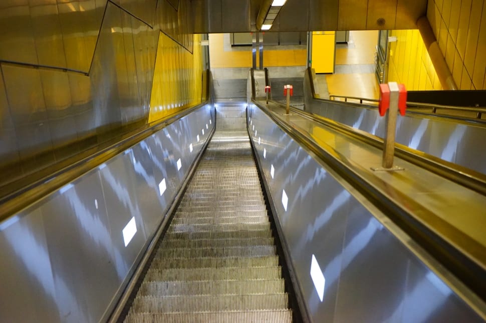 gray and white escalator preview