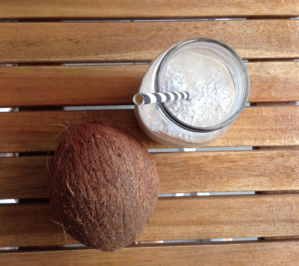brow coconut and clear glass mason jar preview