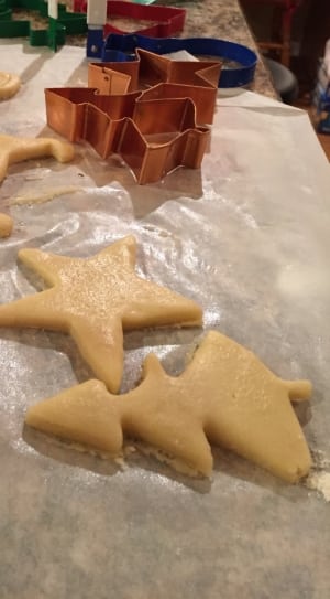 star and tree dough on table thumbnail