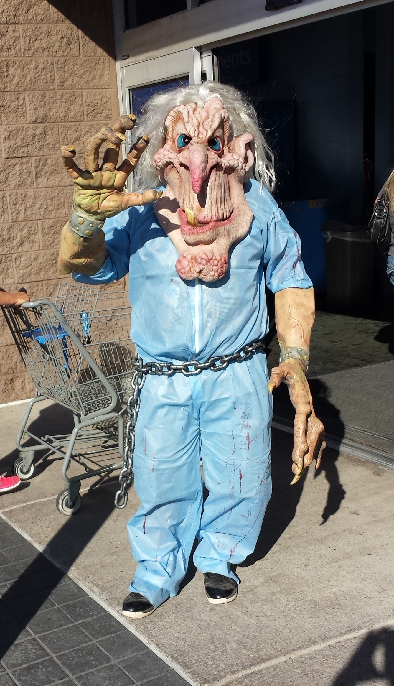 blue and beige monster costume