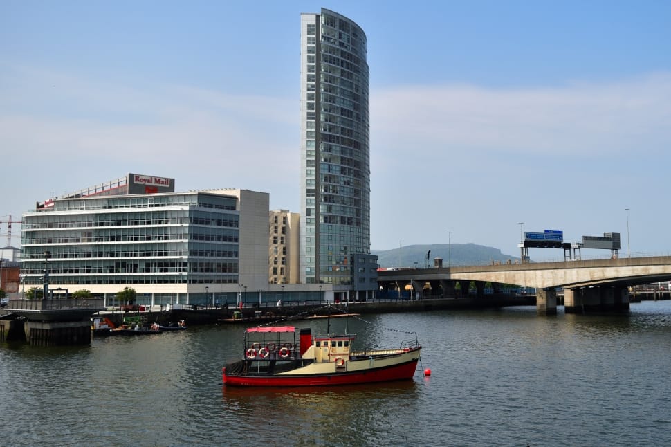 white and red tugboat preview