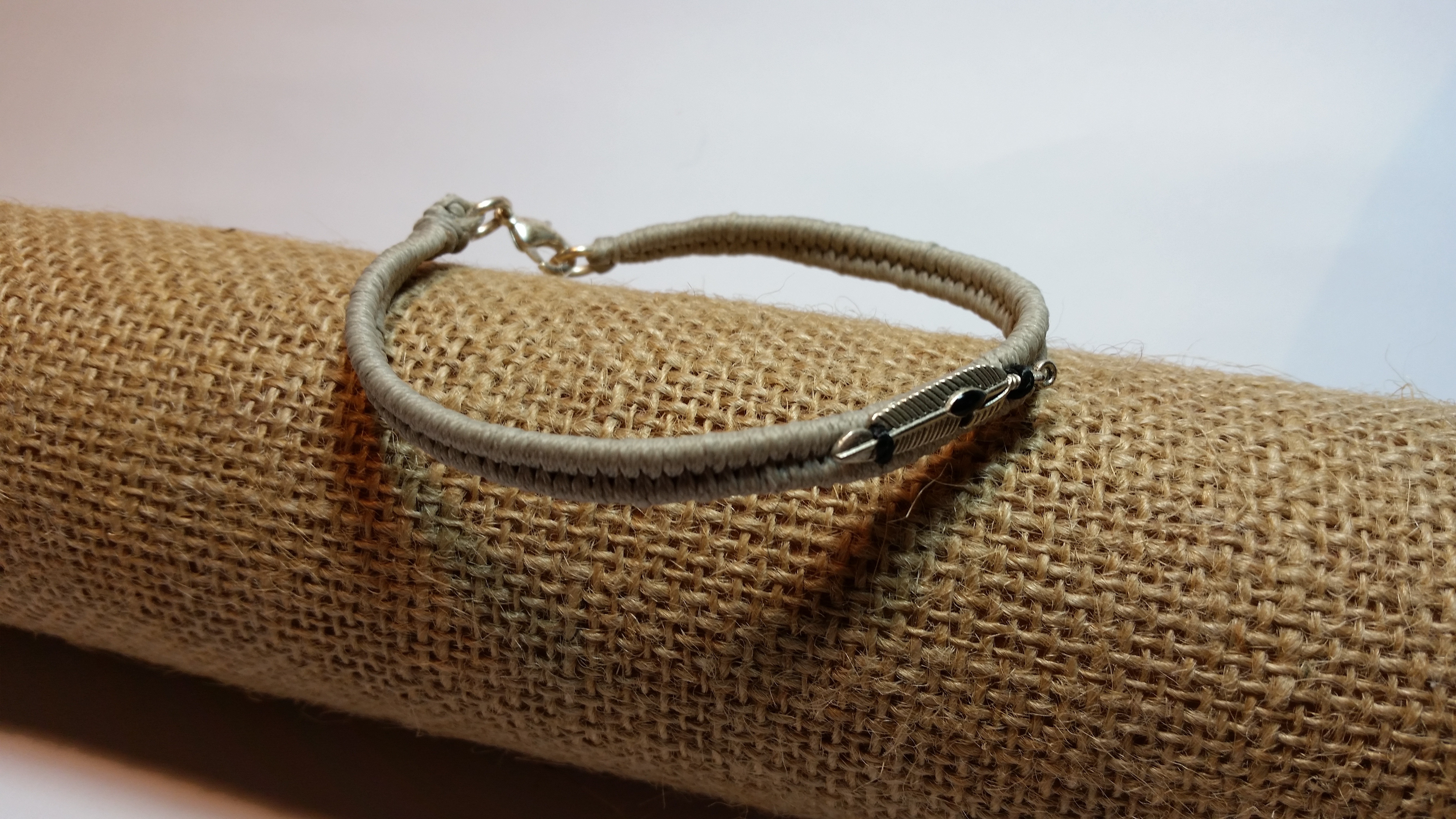 gray leather bracelet
