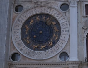white analog clock with zodiac signs thumbnail