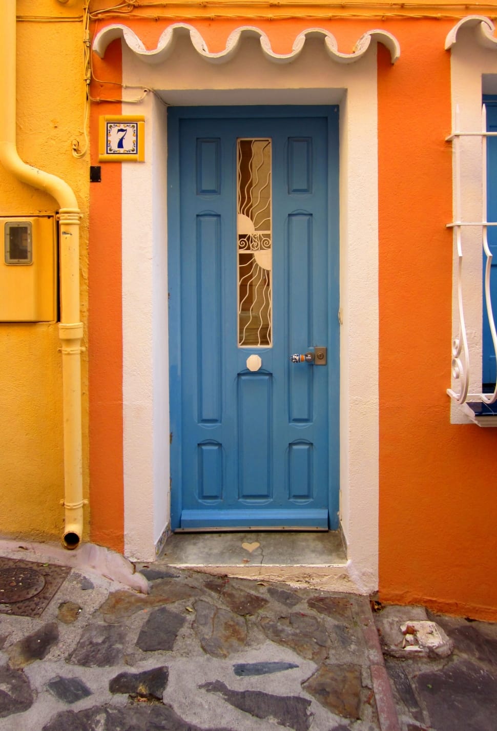 blue wooden door preview
