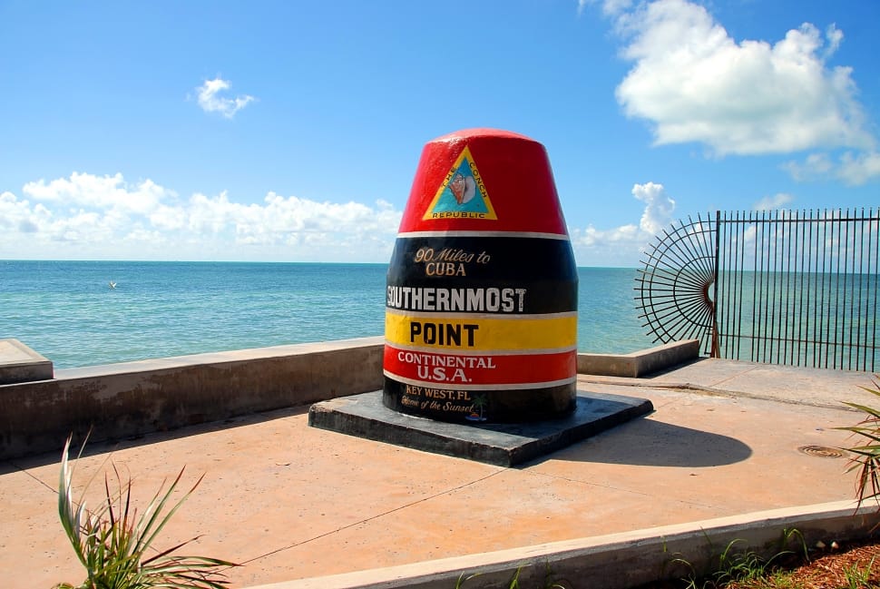 red and black southernmost point continental u.s.a. decor preview