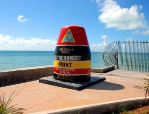 red and black southernmost point continental u.s.a. decor thumbnail