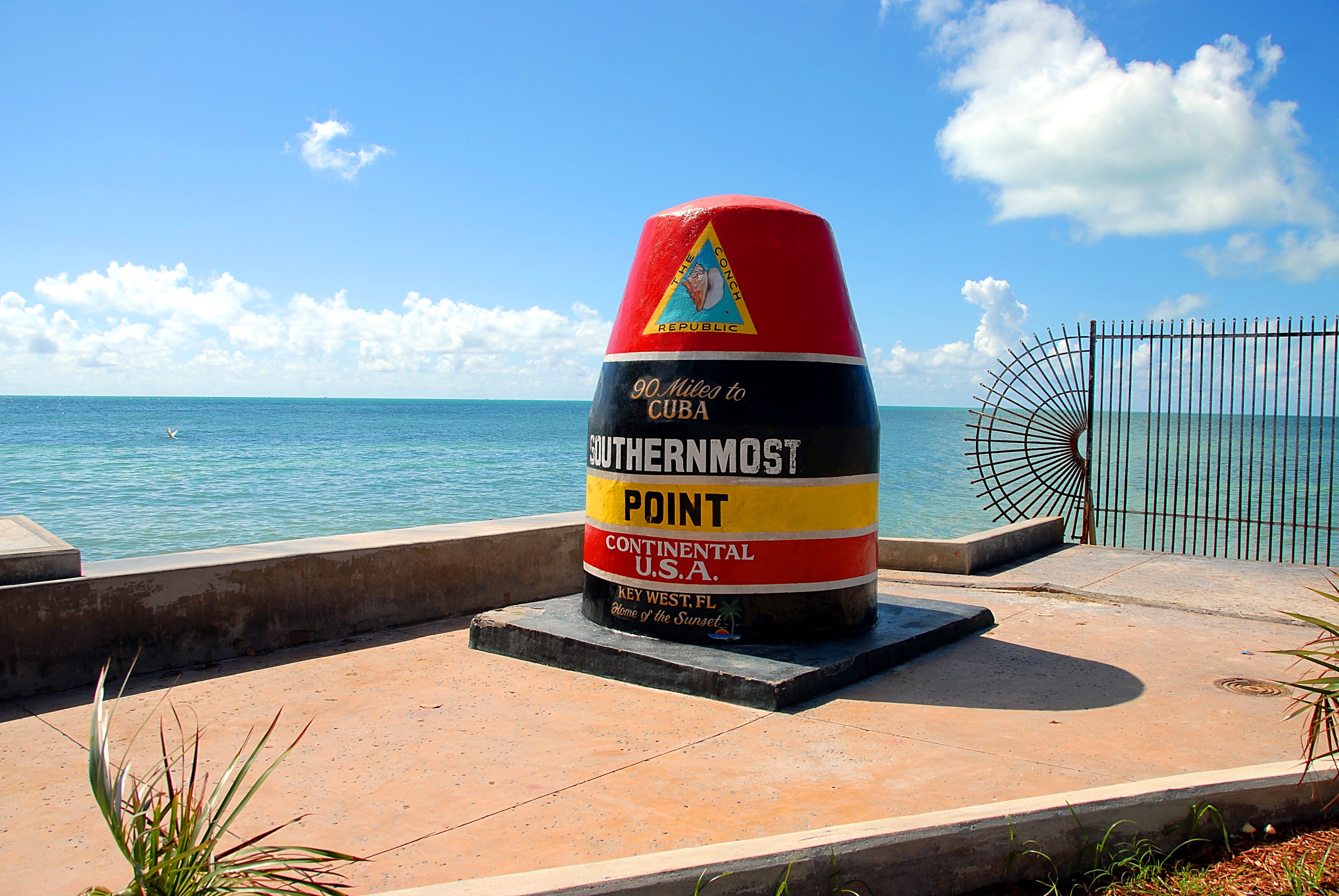 red and black southernmost point continental u.s.a. decor