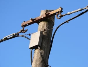 electric post with electric cable thumbnail