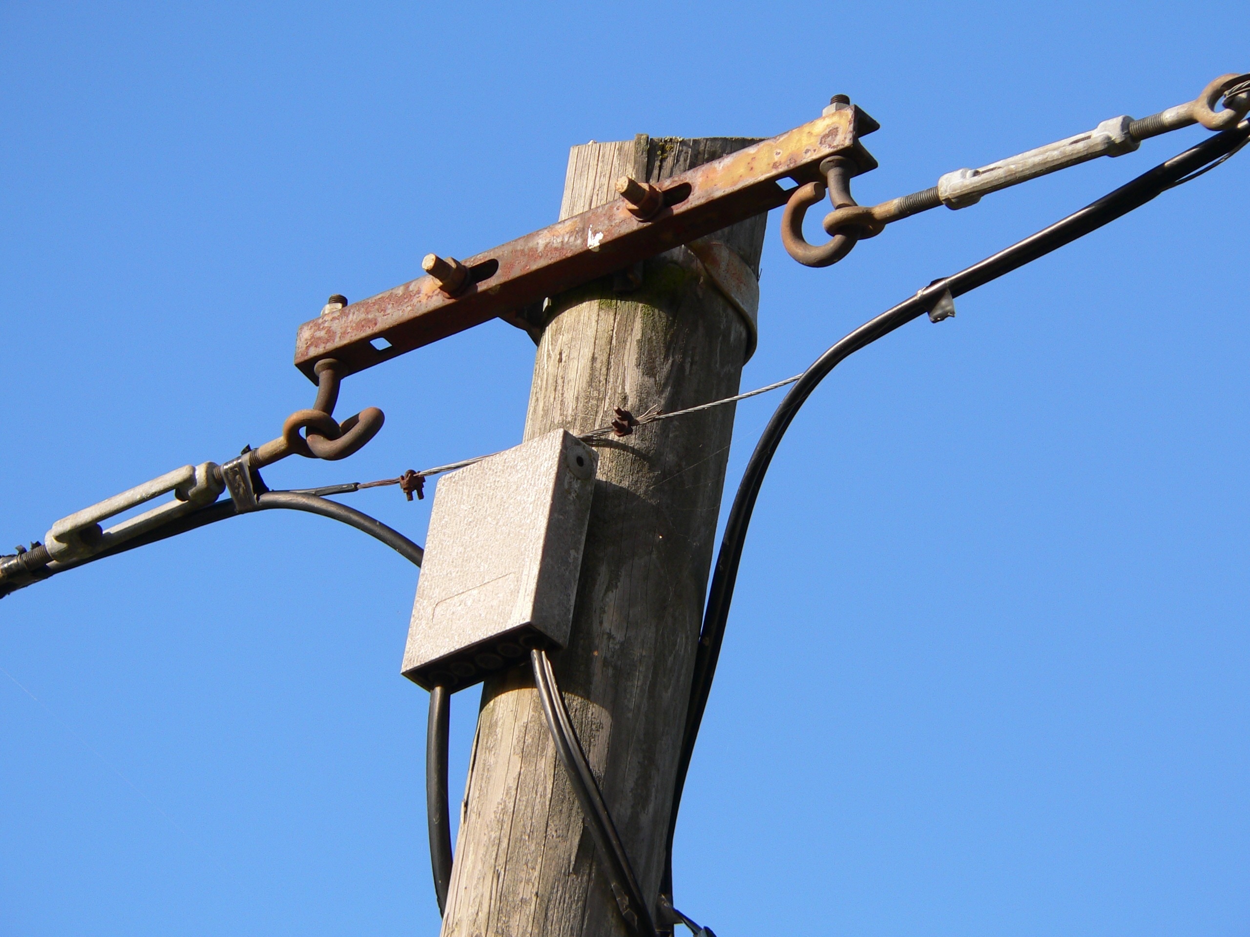 electric post with electric cable