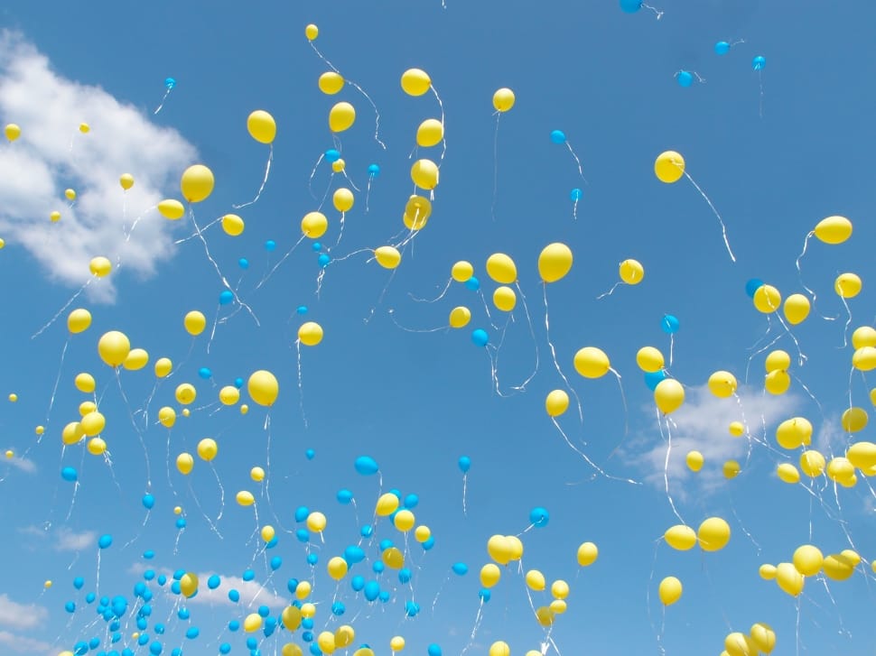 blue and yellow balloons preview
