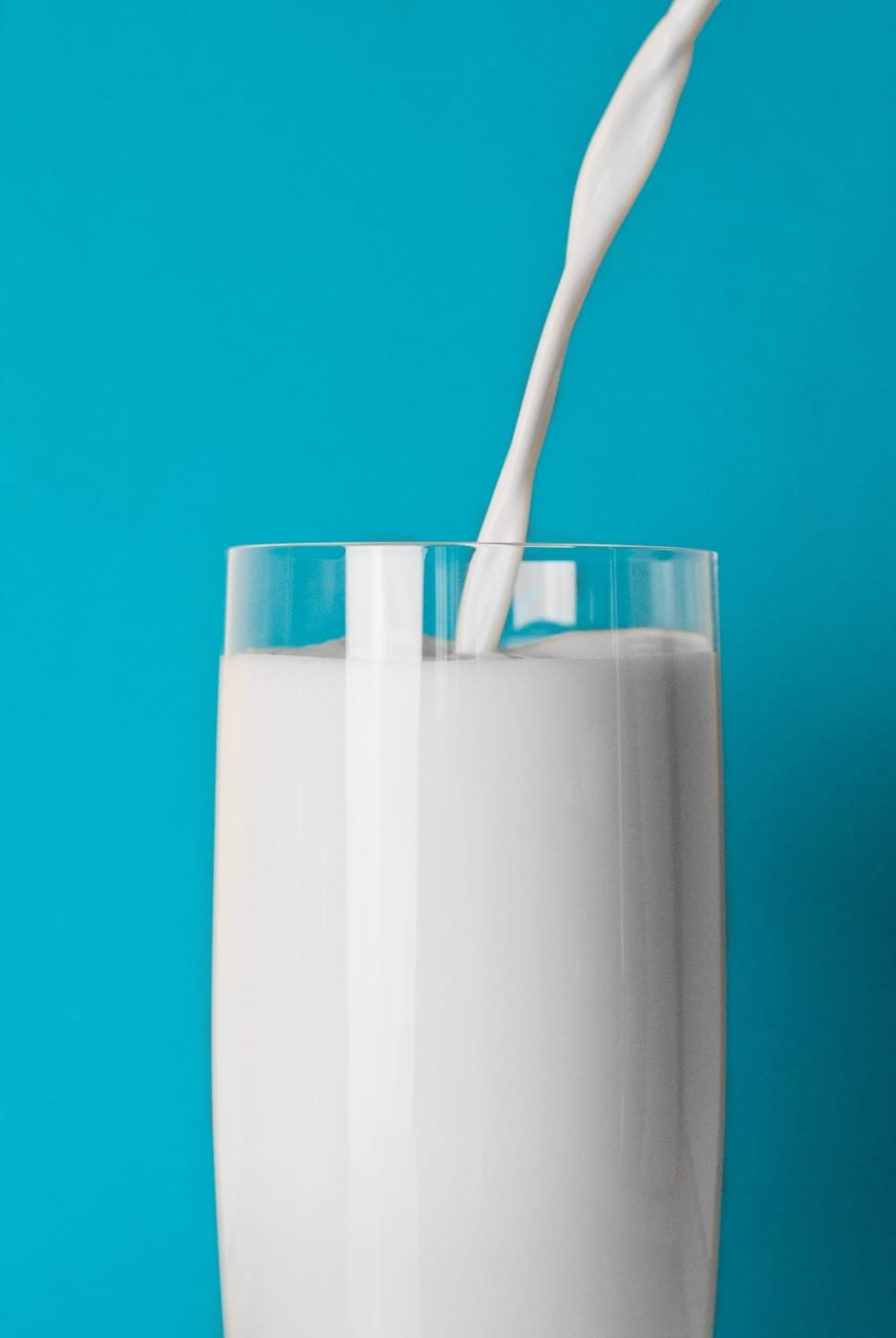 milk in clear drinking glass preview
