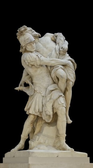 soldier carrying man statue thumbnail