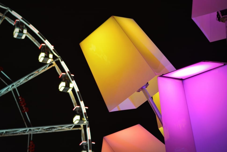 yellow and purple table lamps preview
