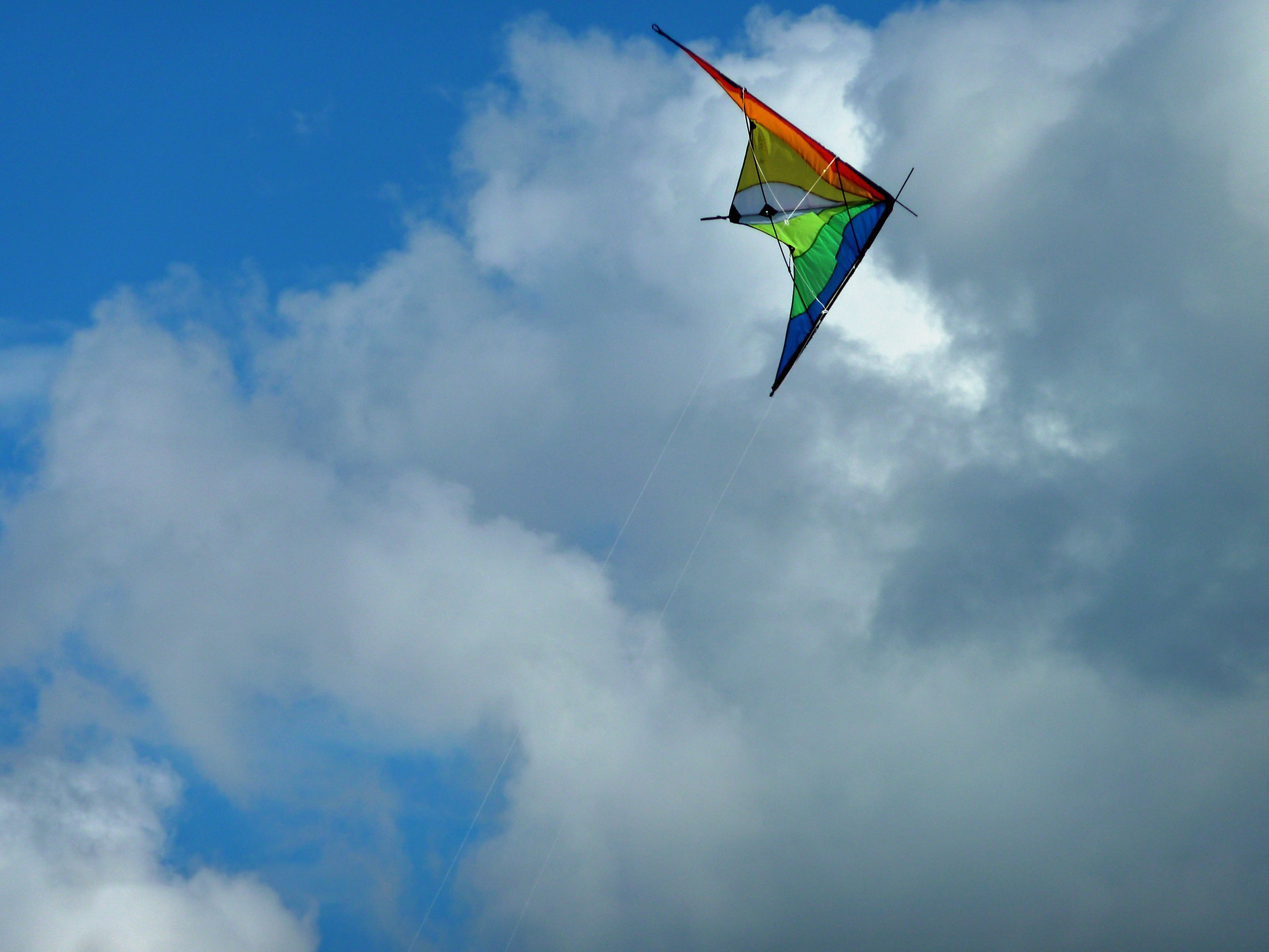 red green yellow and blue kite