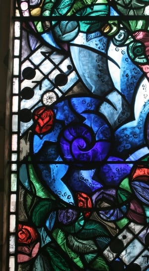 blue pink and green floral glass window thumbnail