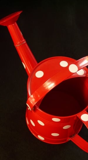 red and white polka dot watering can thumbnail