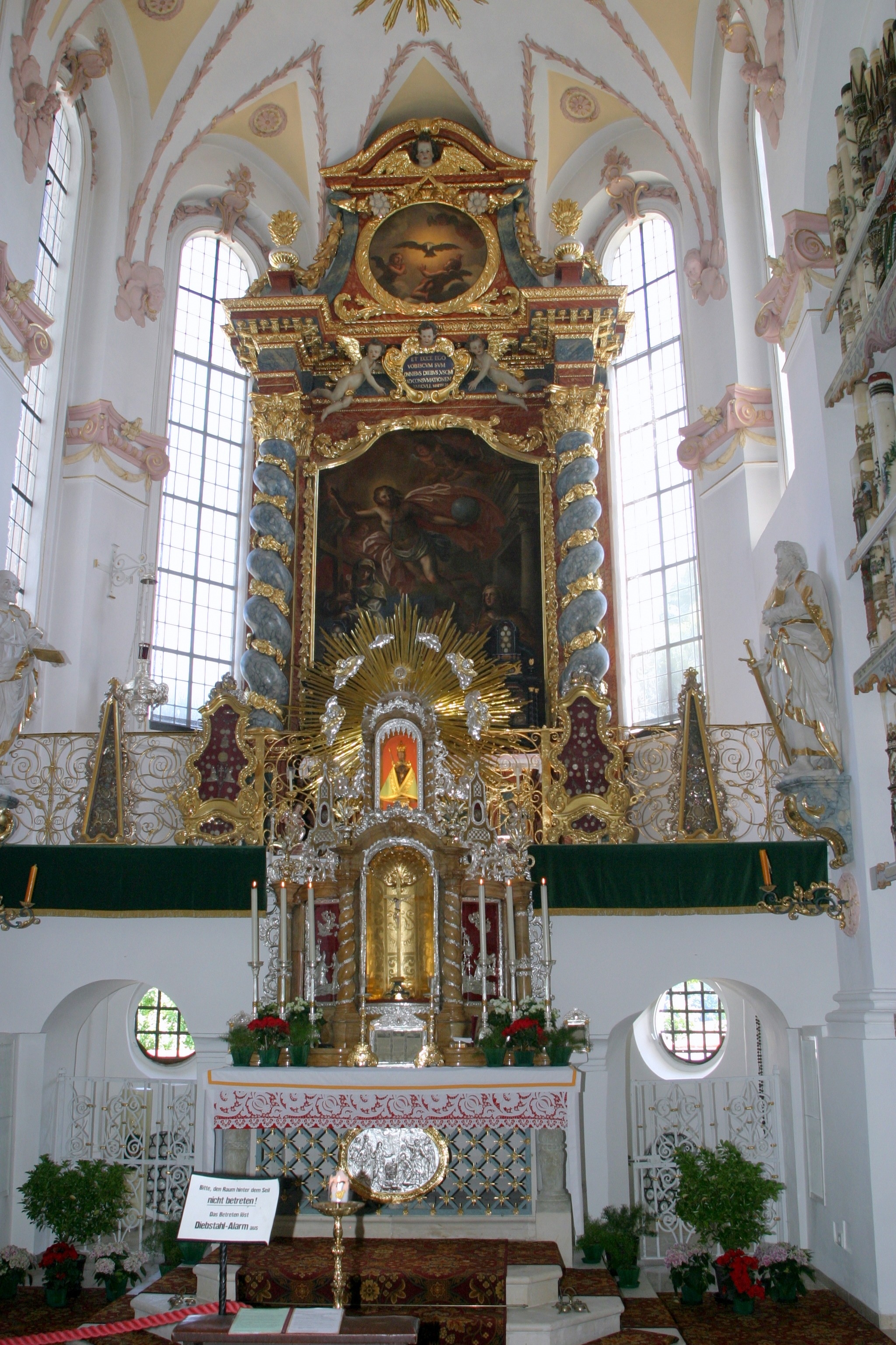 white blue and gold cathedral interior