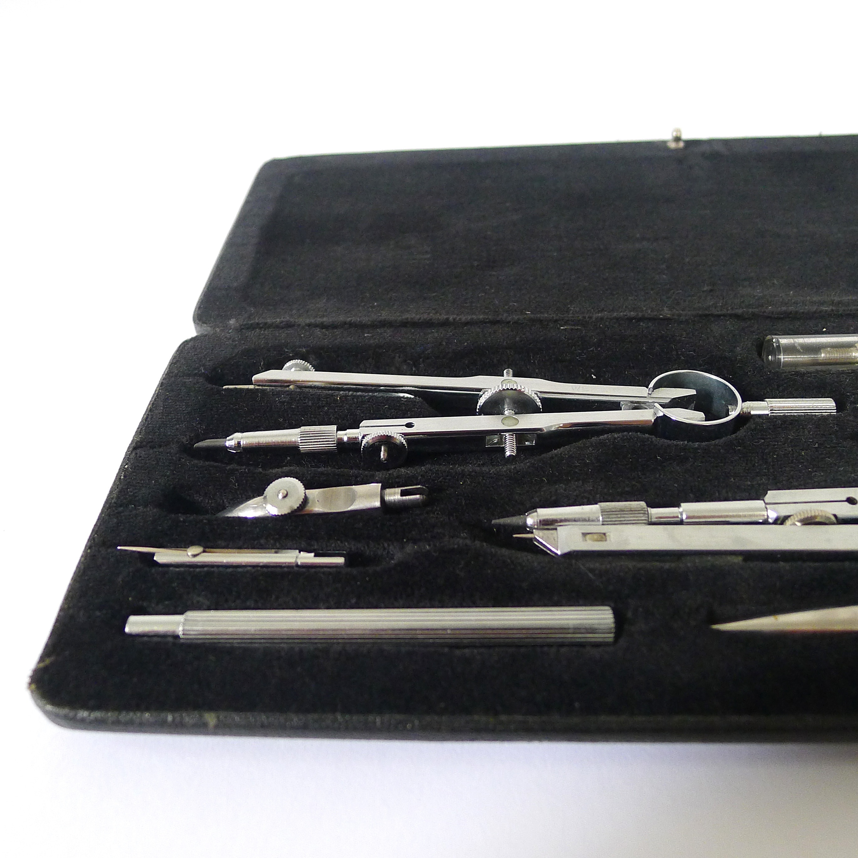 stainless steel bow compass set in box