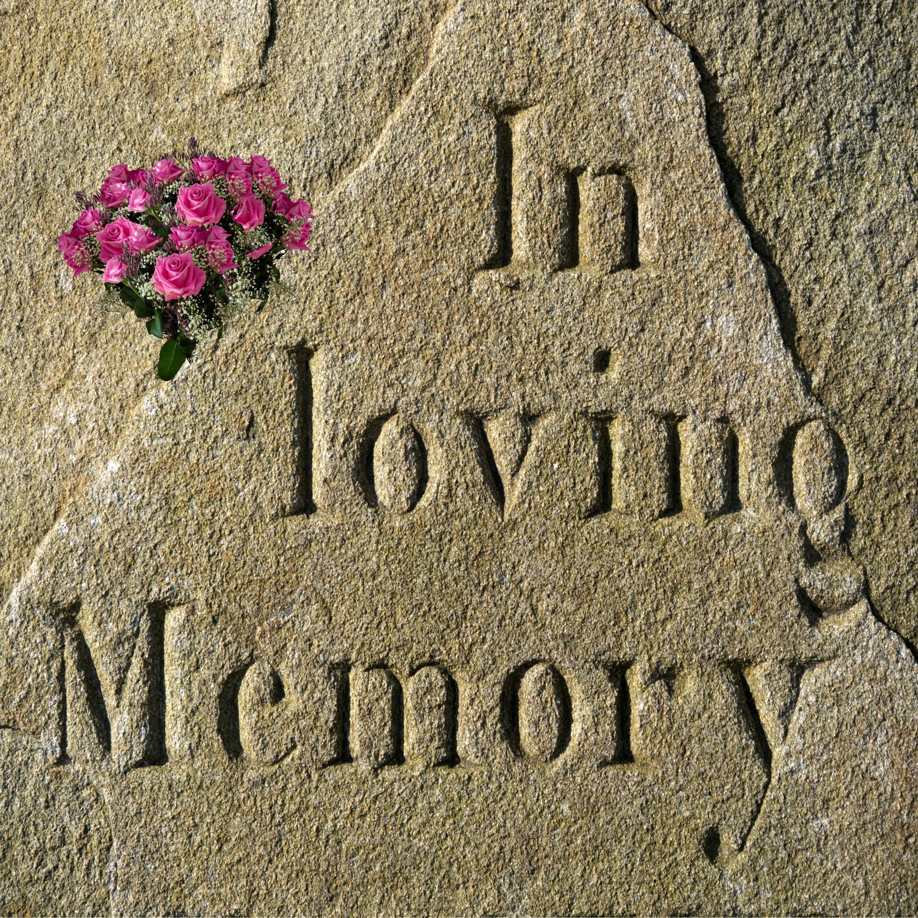 brown in loving memory engraved tombstone