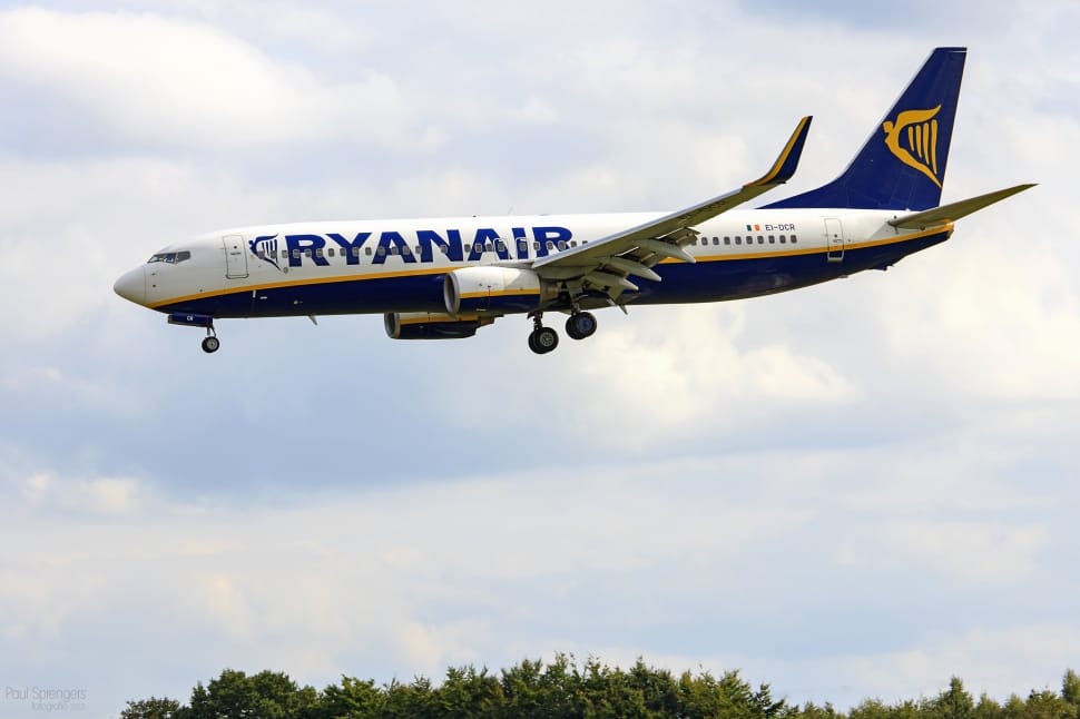 blue and white ryanair passenger plane preview