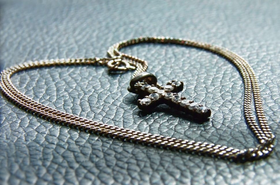women's silver necklace with cross necklace pendant preview