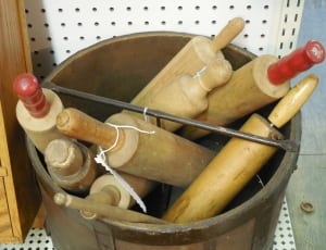 assorted rolling pin in bucket thumbnail
