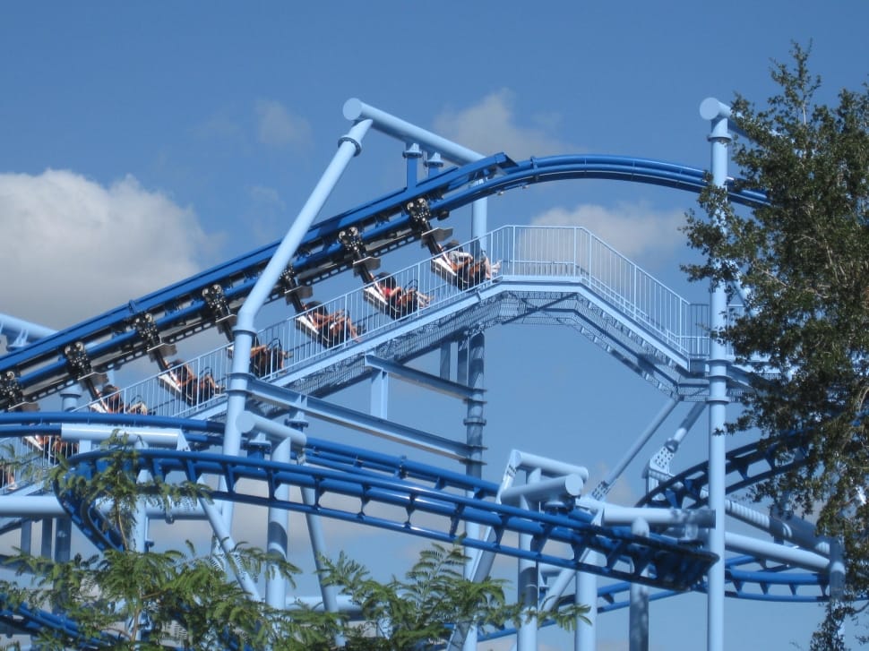 blue and white roller coaster preview
