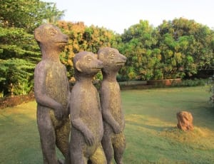 3 primate statues thumbnail