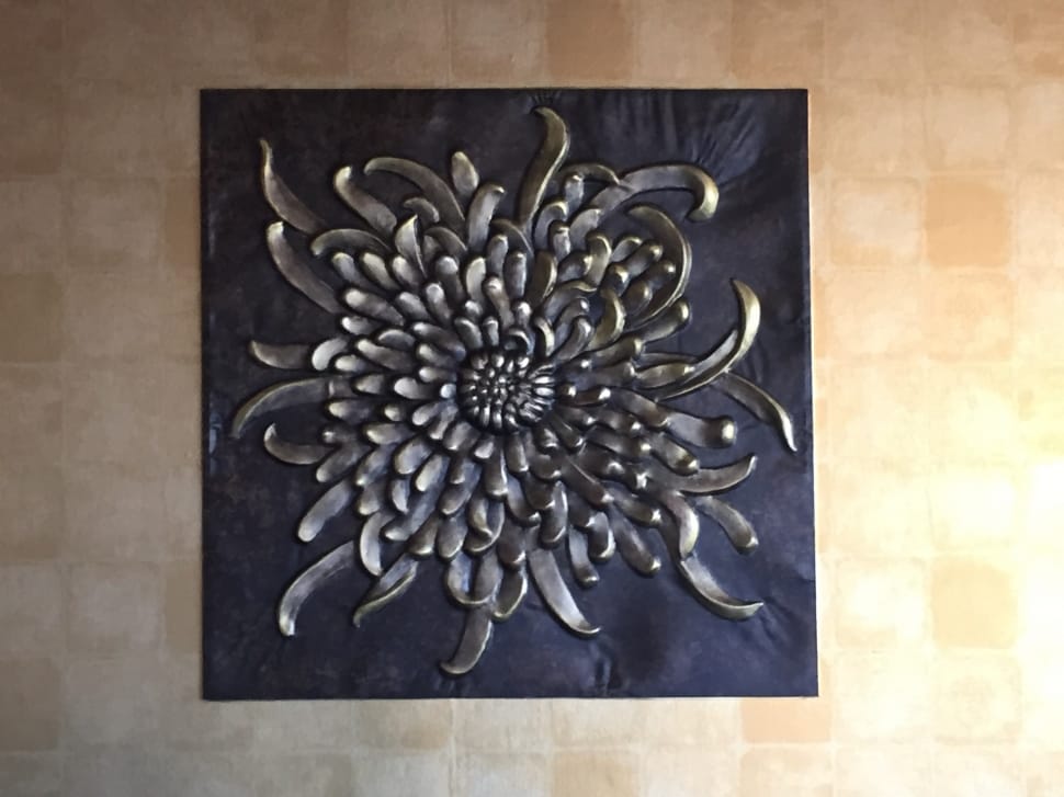 gray and black floral wall decor preview