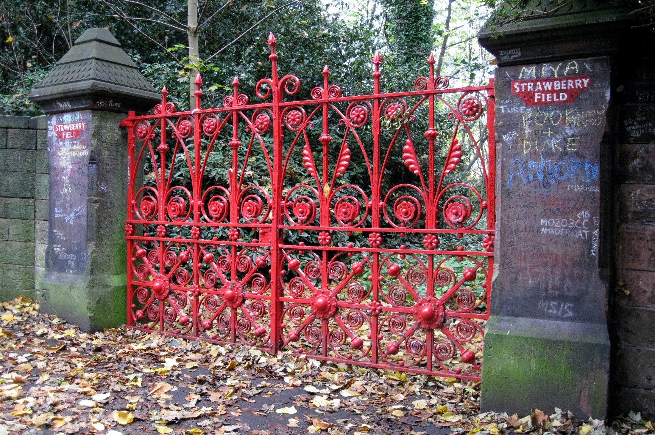 red metal fence